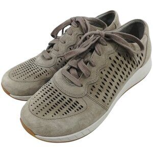 Dansko Charlie Leather Suede Perforated Lace Up Sneaker Size 39 8.5-9 Beige